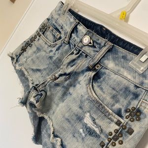 Distressed Low-Waisted Jean Shorts